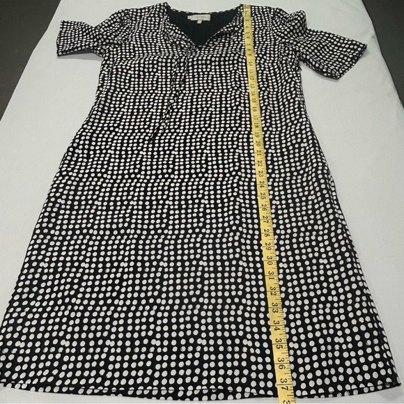 Womens Midi Shift Dress Size 6 (Small) Short Sleeve Pockets Polka Dot Bow‎ Twee - Picture 11 of 14